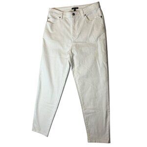 Eileen Fisher Women's 8 White High Rise Stretch Ankle Organic Minimalist Capsule